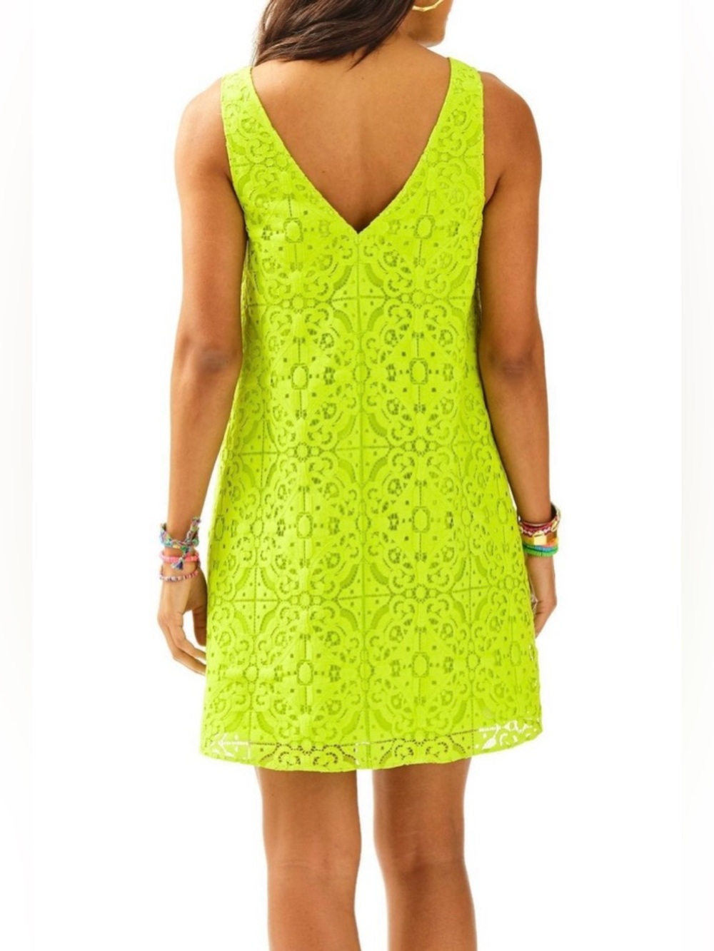 Lilly Pulitzer Anamaria Dress-Lime Ricky Tic Tac Tile Lace